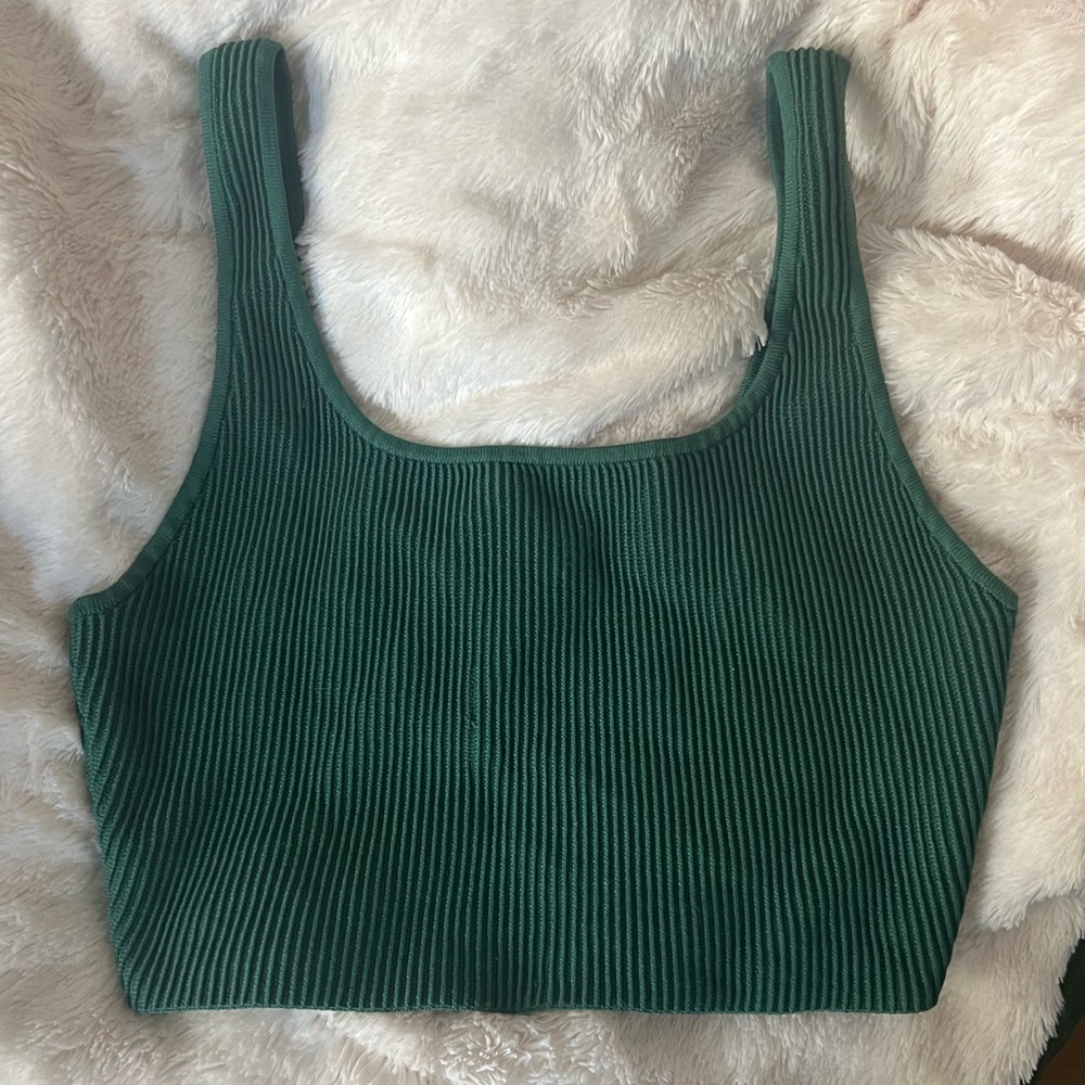 Green ribbed cropped tank from aritzia